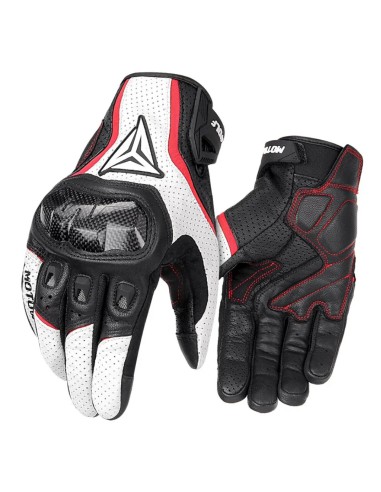 GUANTES DE PIEL CON PROTEC. BLANCO TALLA M